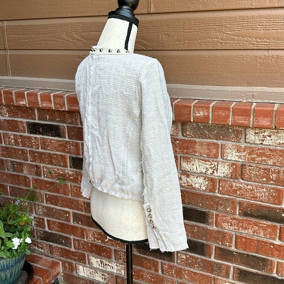Lovers & Friends x BECAUSE IM ADDICTED En Vogue Studded Jacket in Cream Size XS - Picture 5 of 11